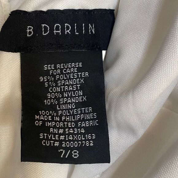 B. Darlin Fit and Flare Ivory Lace and Navy Dress - Picture 10 of 12